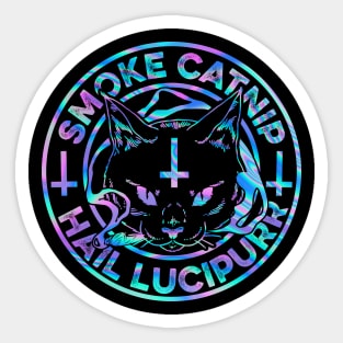 Cat Death MetalSmoke Catnip Hail Lucipurr Sticker